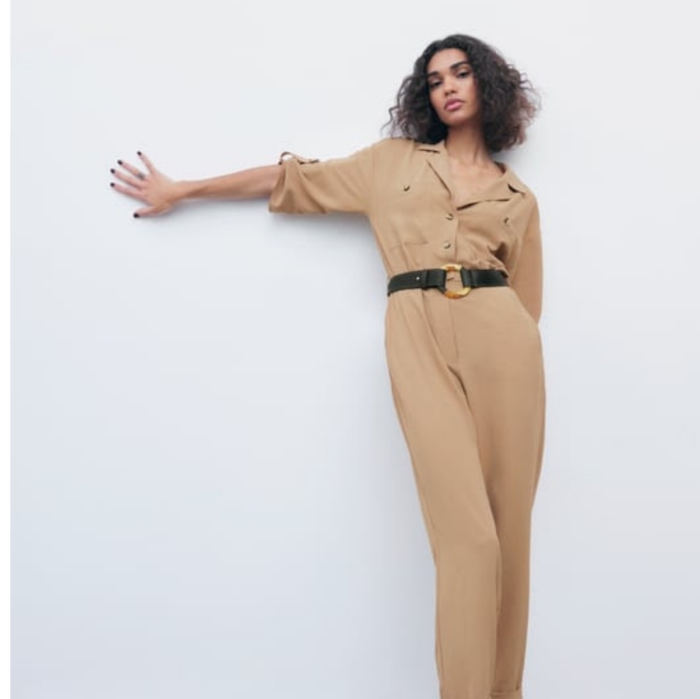 Zara Belted Wrap Jumpsuit